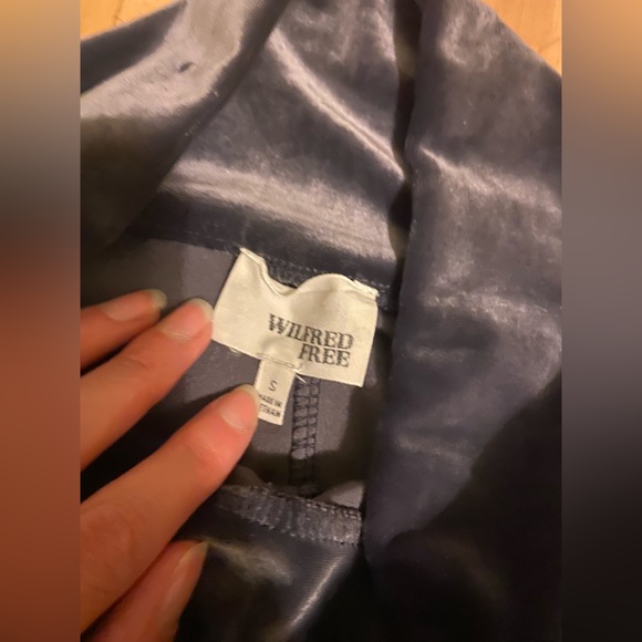 Wilfred Free Lavender Grey Velvet Leggings - Picture 7 of 8